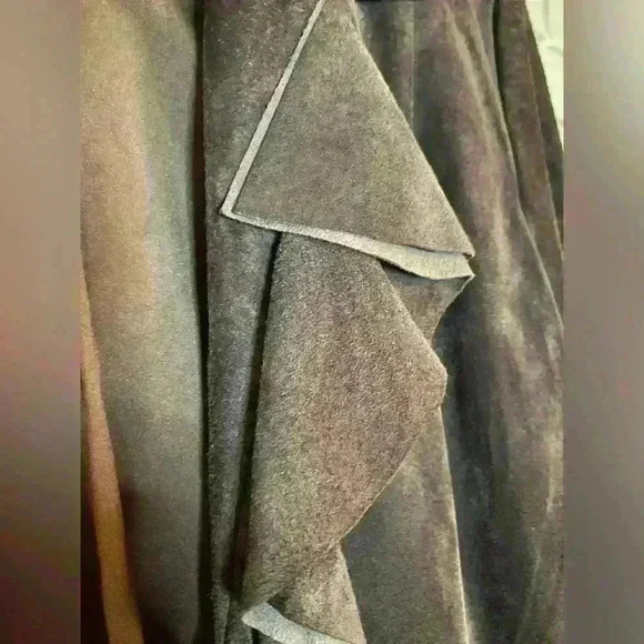 Oscar an Oscar De La Renta Company Brown 100% Suede Ruffle Blazer size 8 - Picture 8 of 13